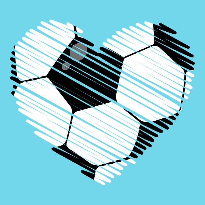Distressed Soccer Heart Poster
