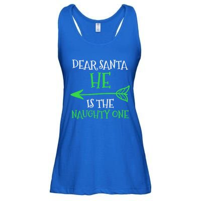 Dear Santa He Is The Naughty One Cool Gift Ladies Essential Flowy Tank