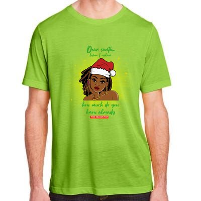 Dear Santa How Much Do You Know Black Mrs Claus Christmas Gift Adult ChromaSoft Performance T-Shirt