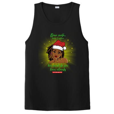 Dear Santa How Much Do You Know Black Mrs Claus Christmas Gift PosiCharge Competitor Tank