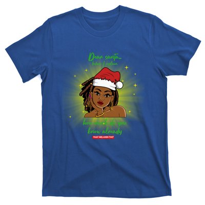 Dear Santa How Much Do You Know Black Mrs Claus Christmas Gift T-Shirt