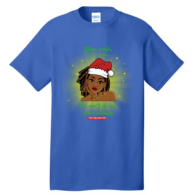 Dear Santa How Much Do You Know Black Mrs Claus Christmas Gift Tall T-Shirt