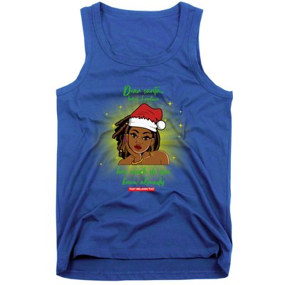 Dear Santa How Much Do You Know Black Mrs Claus Christmas Gift Tank Top