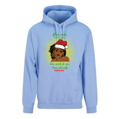 Dear Santa How Much Do You Know Black Mrs Claus Christmas Gift Unisex Surf Hoodie