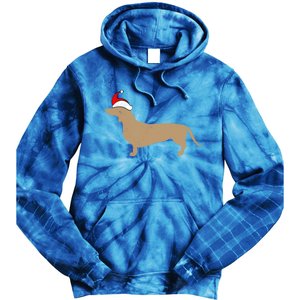 Dachshund Santa Hat Christmas Dog Holiday Doxie Cool Gift Tie Dye Hoodie