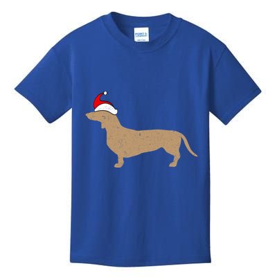 Dachshund Santa Hat Christmas Dog Holiday Doxie Cool Gift Kids T-Shirt
