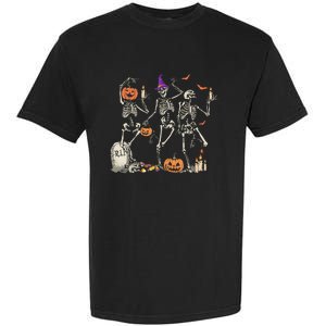 Dancing Skeleton Happy Halloween Skull Garment-Dyed Heavyweight T-Shirt