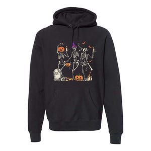 Dancing Skeleton Happy Halloween Skull Premium Hoodie