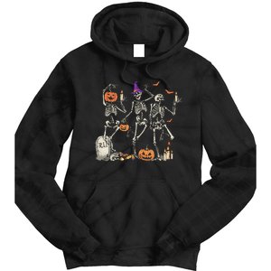 Dancing Skeleton Happy Halloween Skull Tie Dye Hoodie