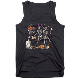 Dancing Skeleton Happy Halloween Skull Tank Top