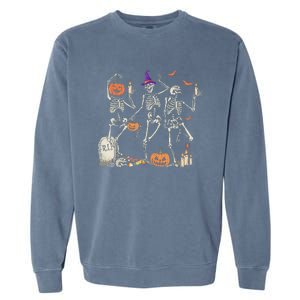 Dancing Skeleton Happy Halloween Skull Garment-Dyed Sweatshirt