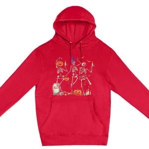 Dancing Skeleton Happy Halloween Skull Premium Pullover Hoodie