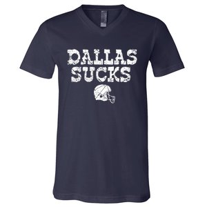 Dallas Sucks Helmet V-Neck T-Shirt