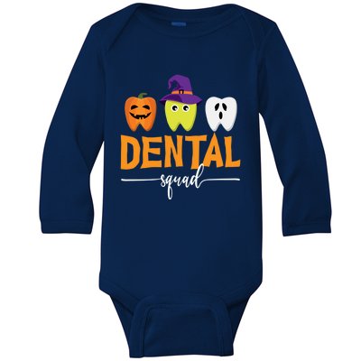 Dental Squad Halloween Pumpkin Ghost Witch Tooth Doctor Meaningful Gift Baby Long Sleeve Bodysuit