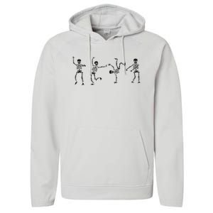 Dancing Skeleton Halloween Party Performance Fleece Hoodie