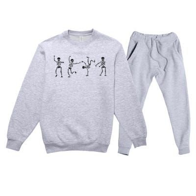 Dancing Skeleton Halloween Party Premium Crewneck Sweatsuit Set