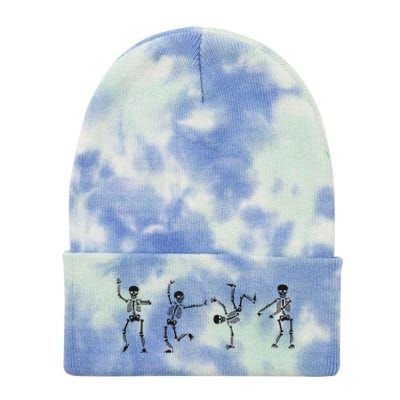 Dancing Skeleton Halloween Party Tie Dye 12in Knit Beanie