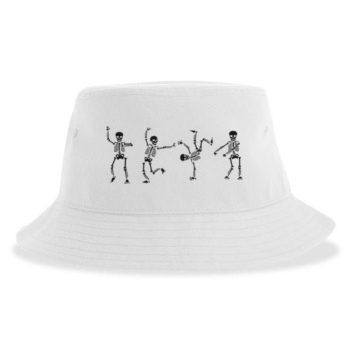 Dancing Skeleton Halloween Party Sustainable Bucket Hat