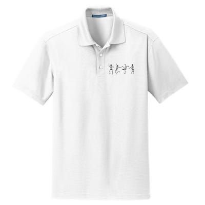 Dancing Skeleton Halloween Party Dry Zone Grid Polo