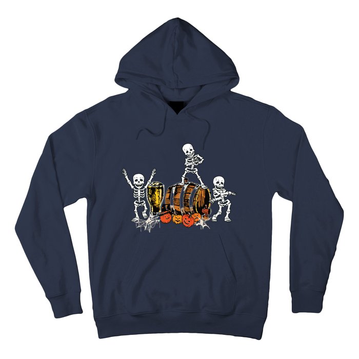 Dancing Skeletons Halloween Party Funny Beer Drinking Hoodie