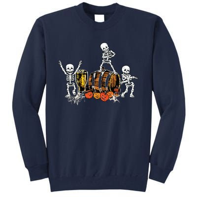 Dancing Skeletons Halloween Party Funny Beer Drinking Tall Sweatshirt