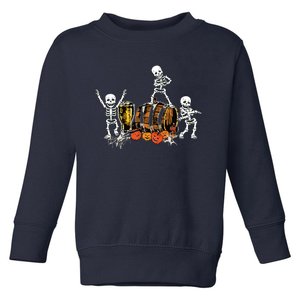 Dancing Skeletons Halloween Party Funny Beer Drinking Toddler Sweatshirt