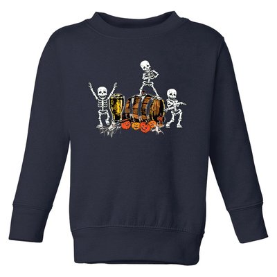 Dancing Skeletons Halloween Party Funny Beer Drinking Toddler Sweatshirt