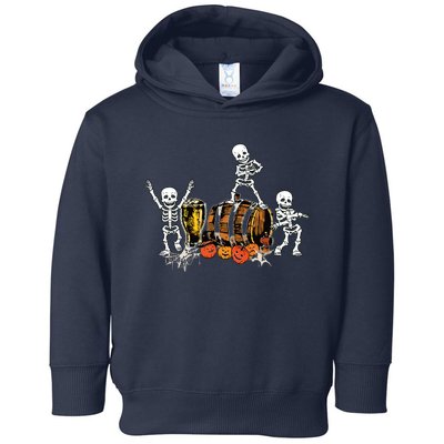 Dancing Skeletons Halloween Party Funny Beer Drinking Toddler Hoodie