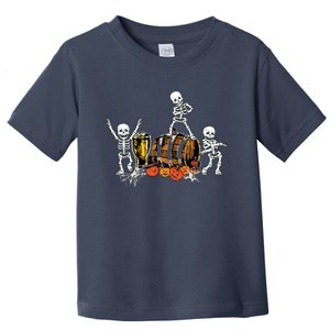 Dancing Skeletons Halloween Party Funny Beer Drinking Toddler T-Shirt