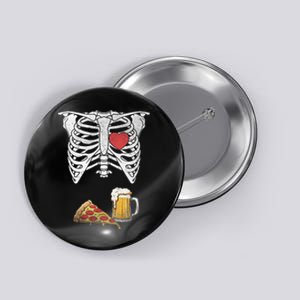 Dad Skeleton Halloween Beer Pizza Funny Pregnancy Couple Button