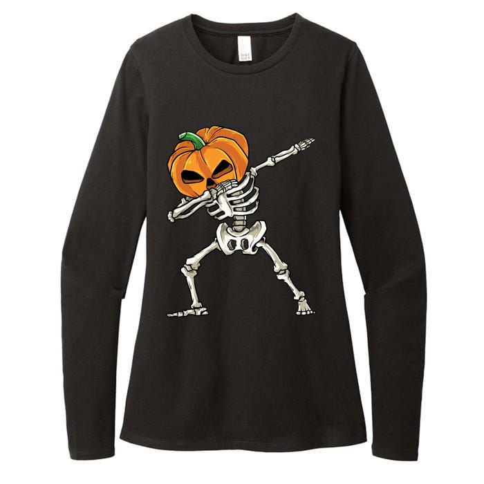 Dabbing Skeleton Halloween 2024 Womens CVC Long Sleeve Shirt