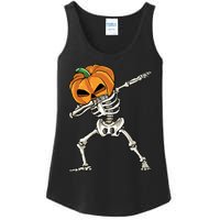 Dabbing Skeleton Halloween 2024 Ladies Essential Tank