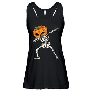 Dabbing Skeleton Halloween 2024 Ladies Essential Flowy Tank