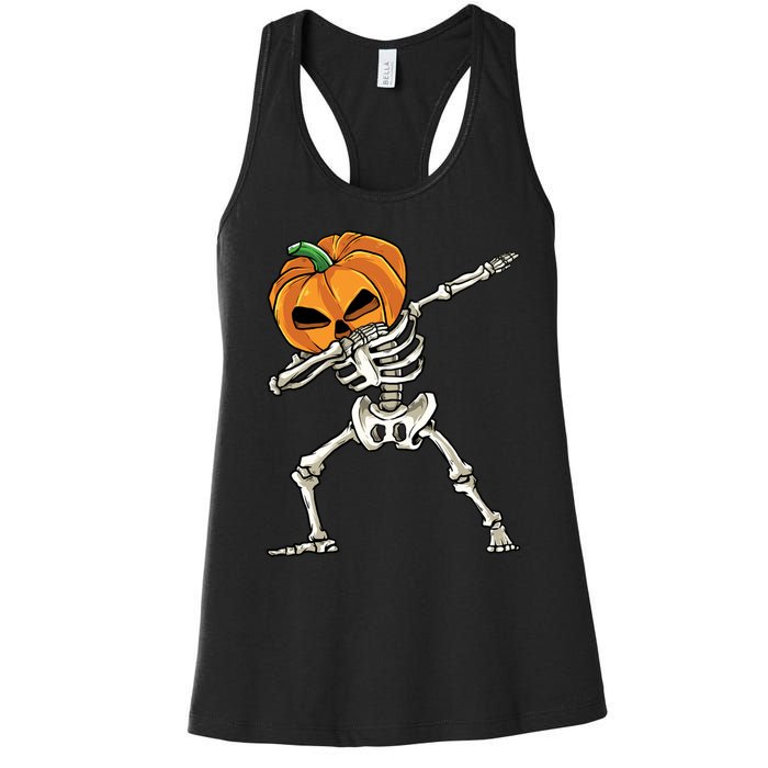 Dabbing Skeleton Halloween 2024 Women's Racerback Tank