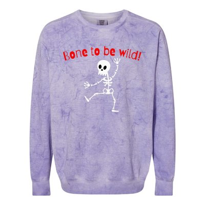 Dancing Skeleton Halloween Funny Bone Wild Colorblast Crewneck Sweatshirt