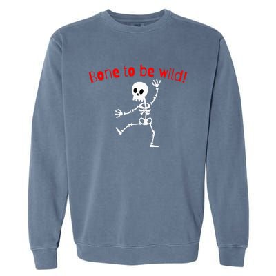 Dancing Skeleton Halloween Funny Bone Wild Garment-Dyed Sweatshirt