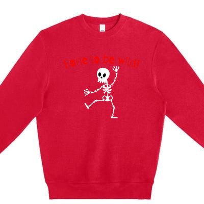 Dancing Skeleton Halloween Funny Bone Wild Premium Crewneck Sweatshirt