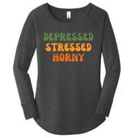 Depressed Stressed Horny Women's Perfect Tri Tunic Long Sleeve Shirt