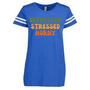 Depressed Stressed Horny Enza Ladies Jersey Football T-Shirt