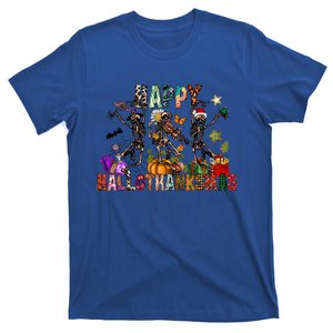 Dancing Skeleton Happy Hallothankmas Thanksgiving Xmas Gift T-Shirt