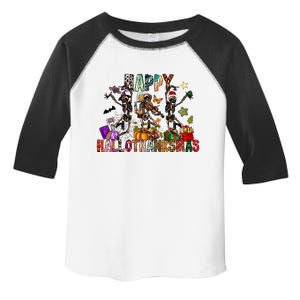 Dancing Skeleton Happy Hallothankmas Thanksgiving Xmas Gift Toddler Fine Jersey T-Shirt