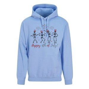 Dancing Skeleton Happy 4th Of July Unisex Surf Hoodie