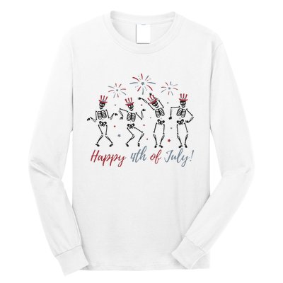 Dancing Skeleton Happy 4th Of July Long Sleeve Shirt