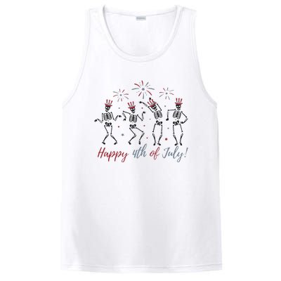 Dancing Skeleton Happy 4th Of July PosiCharge Competitor Tank