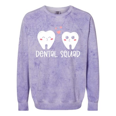 Dental Squad Happy Valentines Day Dental Life Cute Teeth Gift Colorblast Crewneck Sweatshirt