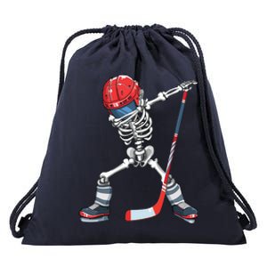 Dabbing Skeleton Hockey Halloween Costume Gift Boy Drawstring Bag