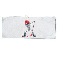 Dabbing Skeleton Hockey Halloween Costume Gift Boy Large Microfiber Waffle Golf Towel