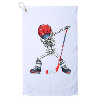 Dabbing Skeleton Hockey Halloween Costume Gift Boy Platinum Collection Golf Towel