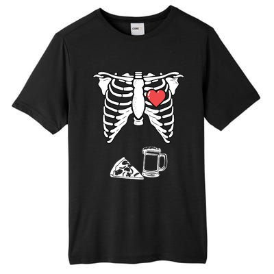 Dad Skeleton Halloween Beer Pizza Funny Pregnancy Couple Tall Fusion ChromaSoft Performance T-Shirt