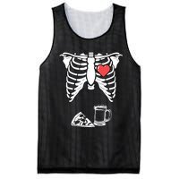 Dad Skeleton Halloween Beer Pizza Funny Pregnancy Couple Mesh Reversible Basketball Jersey Tank